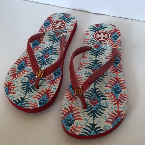 Tory Burch colorful flip flops size 7 - Picture 2 of 6